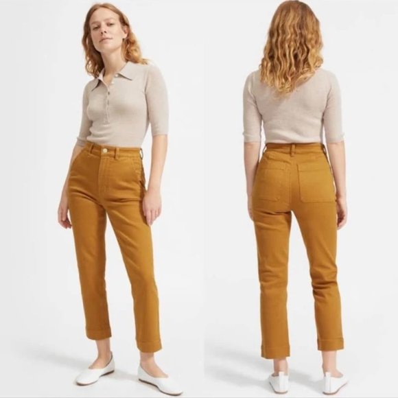 Everlane Denim - Everlane Straight-Leg Crop Jean Light Brown Mustard Size 6